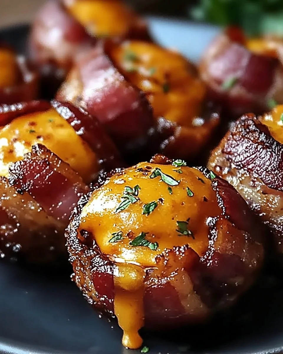 Cheddar-stuffed BBQ bacon bombs ready for grilling
